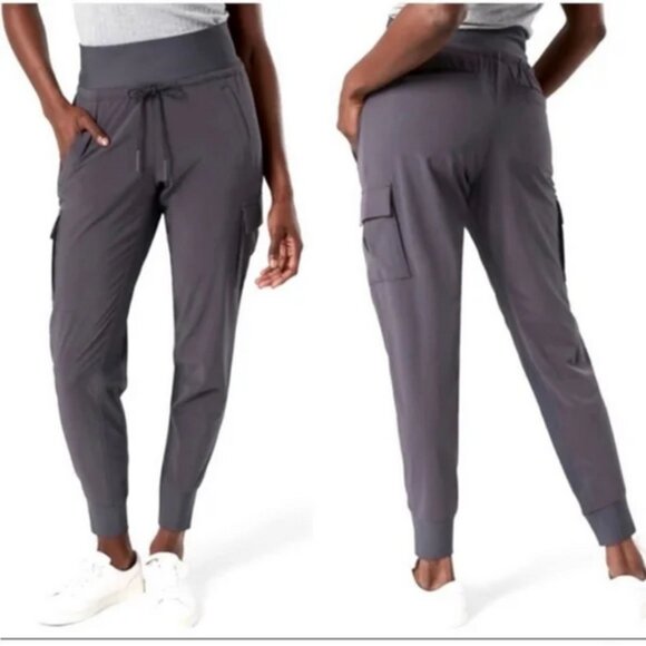 Athleta Pants - Athleta Sutton Cargo Joggers Size 12 Gray Purple Color Cargo Pockets